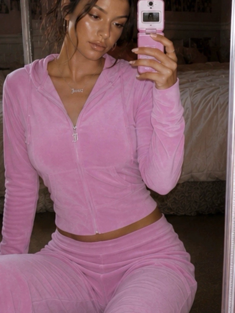 Size S Juicy Couture Velour Tracksuit Floral Bloom Purple
